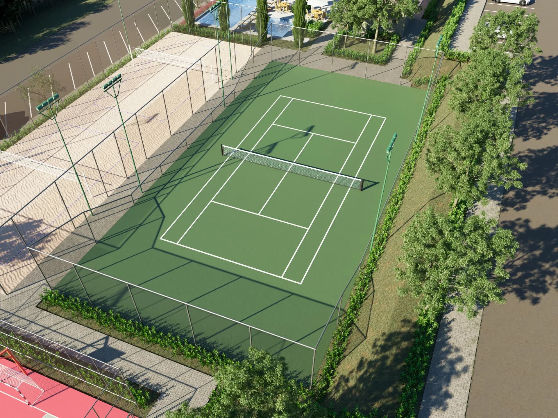 Lazer + Quadra de Tênis